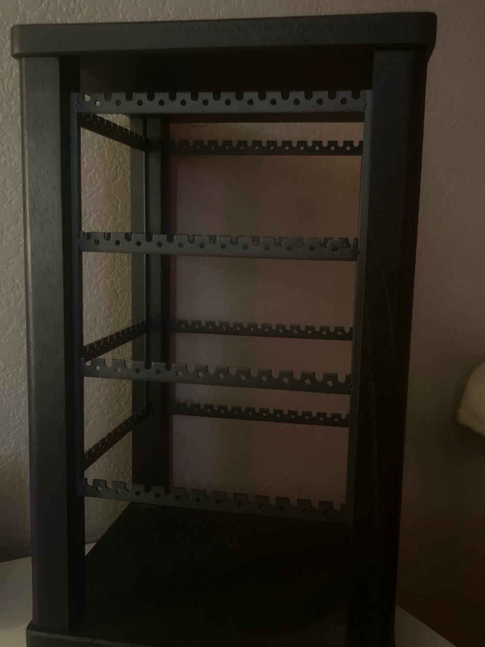 Black Rotating Jewelry Organizer Rack - Compact Home Storage